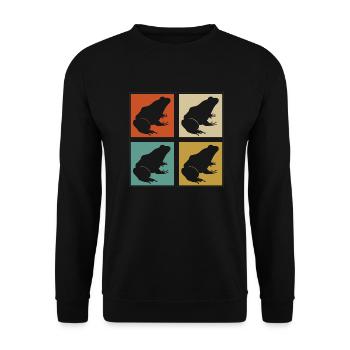 Retro Herpetologist Frog Owner Vintage Amphibian - Unisex Sweatshirt - black - Front - Alina (178cm) & Michal (187cm)