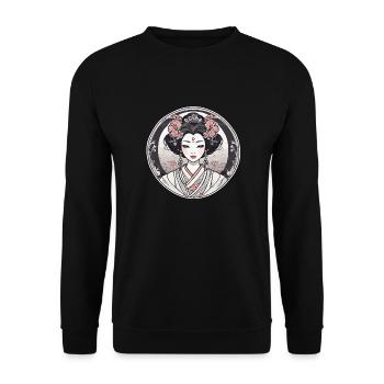 Geisha - Sweat-shirt Unisexe - noir - Devant - Alina (178cm) & Michal (187cm)