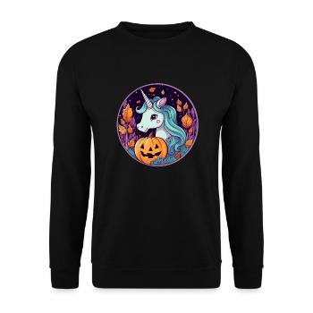 Unicorn on Halloween - Unisex Sweatshirt - black - Front - Alina (178cm) & Michal (187cm)