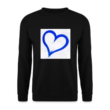 Deep blue grunge heart - Unisex Sweatshirt - black - Front - Alina (178cm) & Michal (187cm)