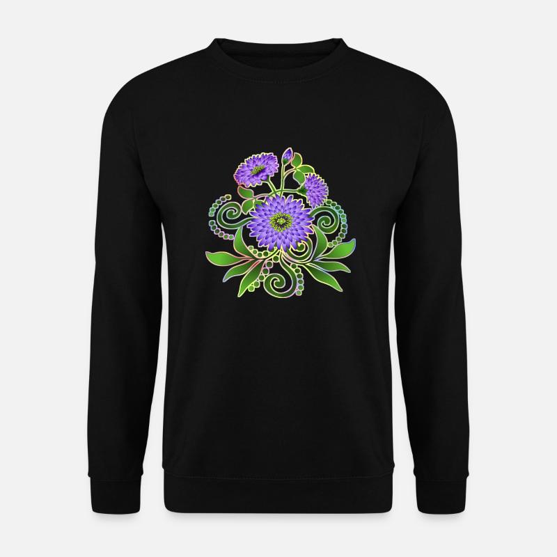 Blumen - Unisex Pullover - Schwarz