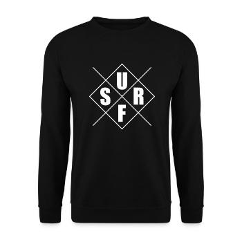 Surfing Surfboard Surfer Wassersport - Unisex Pullover - Schwarz - Vorne - Alina (178cm) & Michal (187cm)