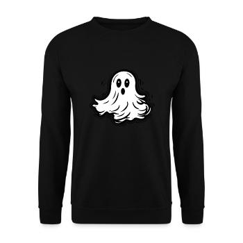 Spooky Cute Kawaii Ghost Design - Unisex Sweatshirt - black - Front - Alina (178cm) & Michal (187cm)