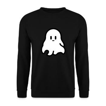 Spooky Cute Kawaii Ghost Design - Unisex Sweatshirt - black - Front - Alina (178cm) & Michal (187cm)