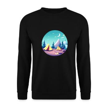 Camping Camping-car Cadeau Caravane Camp Tentes - Sweat-shirt Unisexe - noir - Devant - Alina (178cm) & Michal (187cm)