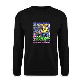 Die sieben Hügel - Unisex Pullover - Schwarz - Vorne - Alina (178cm) & Michal (187cm)