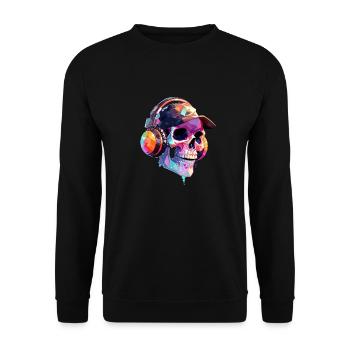 Cute Punk Skull / Kawaii Punk Skull - Unisex Sweatshirt - black - Front - Alina (178cm) & Michal (187cm)
