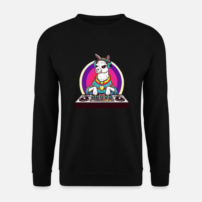 Alpaca Lama DJ Gift Idea - Unisex Sweatshirt - black