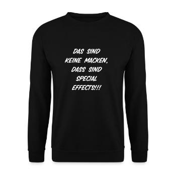 Das sind keine Macken, das sind Special Effects!!! - Unisex Pullover - Schwarz - Vorne - Alina (178cm) & Michal (187cm)
