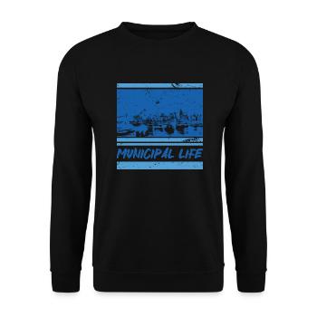 Vie municipale - Sweat-shirt Unisexe - noir - Devant - Alina (178cm) & Michal (187cm)