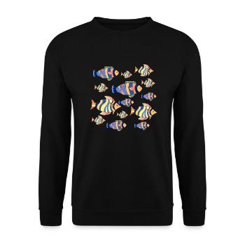 Poissons - Sweat-shirt Unisexe - noir - Devant - Alina (178cm) & Michal (187cm)