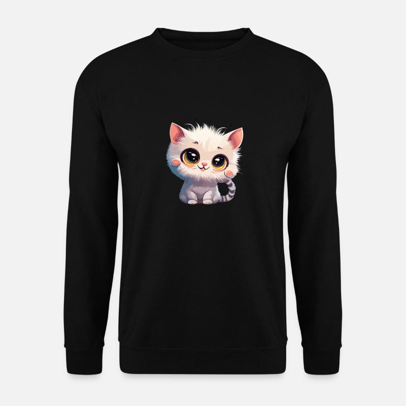 Cute white kitten - Unisex Sweatshirt - black