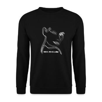 WEIL ICH ES KANN - Zeitlose Eleganz - Unisex Pullover - Schwarz - Vorne - Alina (178cm) & Michal (187cm)