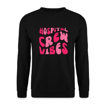 Hospital Crew Vibes Pink Rose Lady Style Nurses - Sweat-shirt Unisexe - noir - Devant - Alina (178cm) & Michal (187cm)