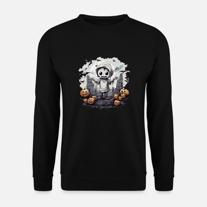 Chibi Skeleton Halloween Shirt - Unisex Sweatshirt - black