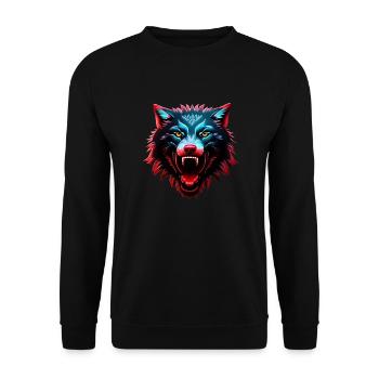 wolf - Unisex Sweatshirt - black - Front - Alina (178cm) & Michal (187cm)