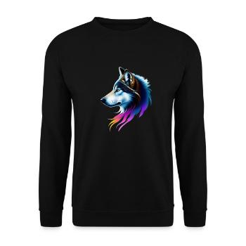 Wolf - Unisex Pullover - Schwarz - Vorne - Alina (178cm) & Michal (187cm)
