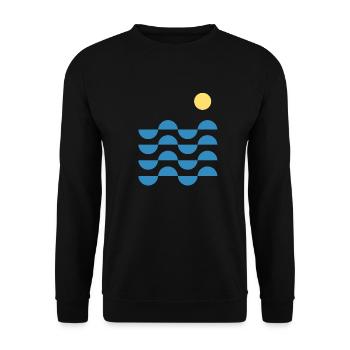 Vague et soleil géométrique - Sweat-shirt Unisexe - noir - Devant - Alina (178cm) & Michal (187cm)
