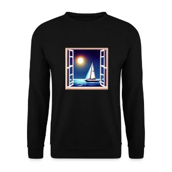 sailing, sailing, sailing, sailing ship, sailboat - Unisex Sweatshirt - black - Front - Alina (178cm) & Michal (187cm)