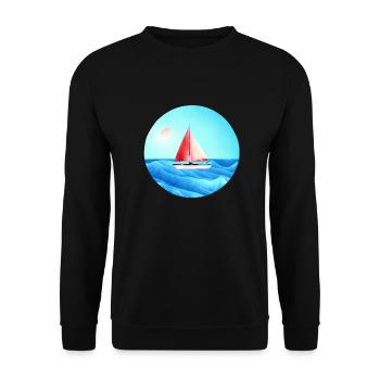 Sailing, Sailing, Sailboat, Sailor, Sailing Ship - Unisex Sweatshirt - black - Front - Alina (178cm) & Michal (187cm)