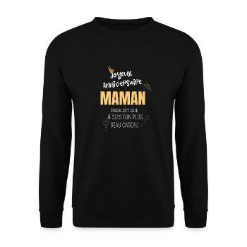 Joyeux anniversaire maman - Sweat-shirt Unisexe - noir - Devant - Alina (178cm) & Michal (187cm)