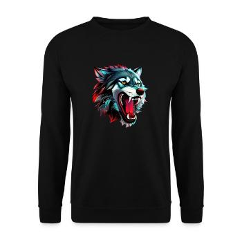 wolf - Unisex Sweatshirt - black - Front - Alina (178cm) & Michal (187cm)