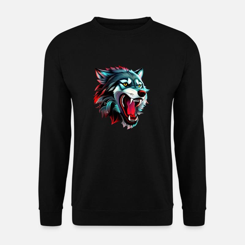 Wolf - Unisex Pullover - Schwarz