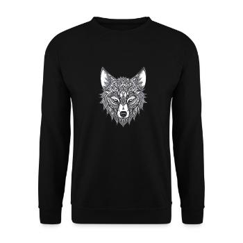 wolf fox - Unisex Sweatshirt - black - Front - Alina (178cm) & Michal (187cm)