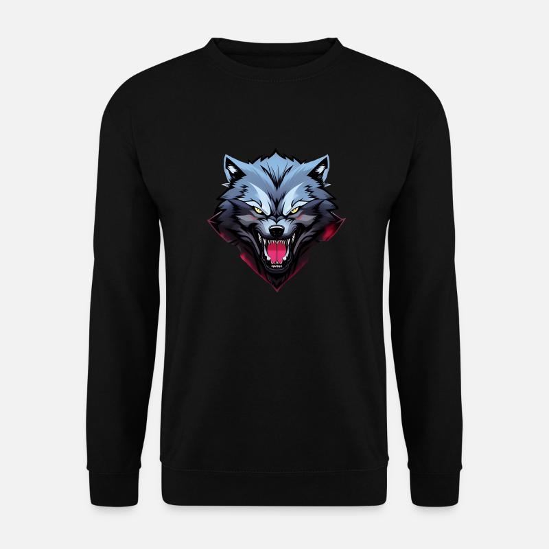 angry wolf - Unisex Sweatshirt - black
