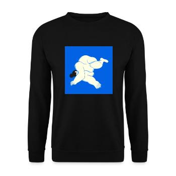 Corps féminin sur fond bleu - Sweat-shirt Unisexe - noir - Devant - Alina (178cm) & Michal (187cm)