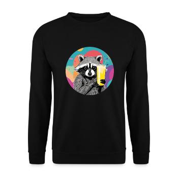 Mignon raton laveur au lait de banane - Sweat-shirt Unisexe - noir - Devant - Alina (178cm) & Michal (187cm)