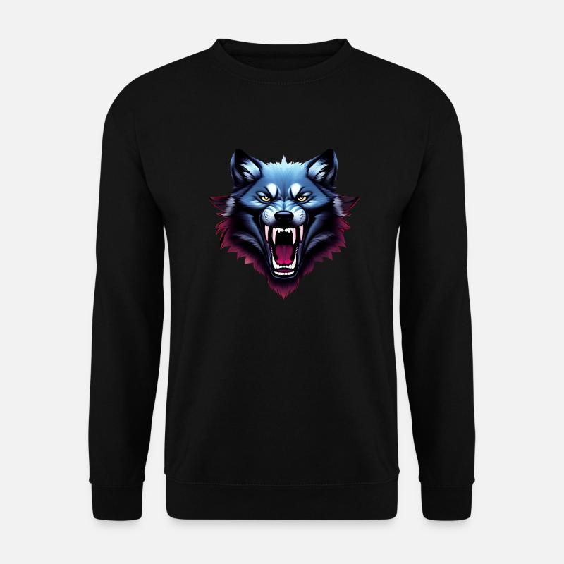 Wolf - Unisex Pullover - Schwarz