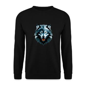 wolf - Unisex Sweatshirt - black - Front - Alina (178cm) & Michal (187cm)