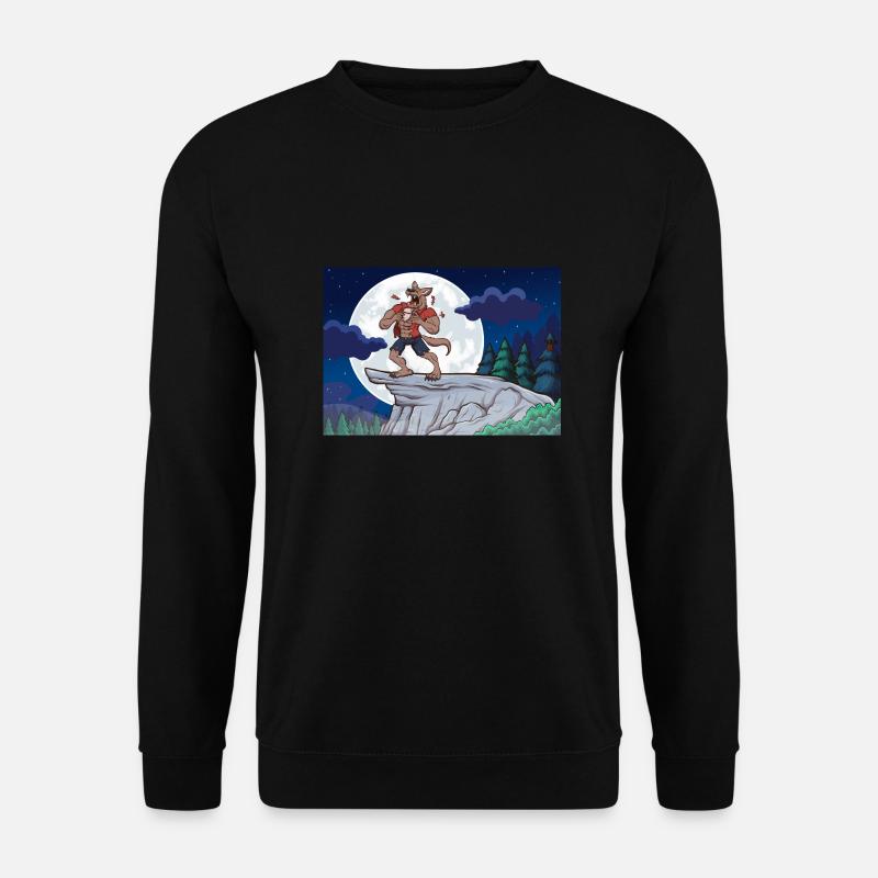 Heulender Werwolf bei Vollmond - Unisex Pullover - Schwarz