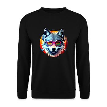Wolf - Unisex Pullover - Schwarz - Vorne - Alina (178cm) & Michal (187cm)