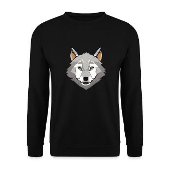 wolf - Unisex Sweatshirt - black - Front - Alina (178cm) & Michal (187cm)