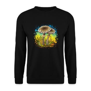 Pilze - Unisex Pullover - Schwarz - Vorne - Alina (178cm) & Michal (187cm)