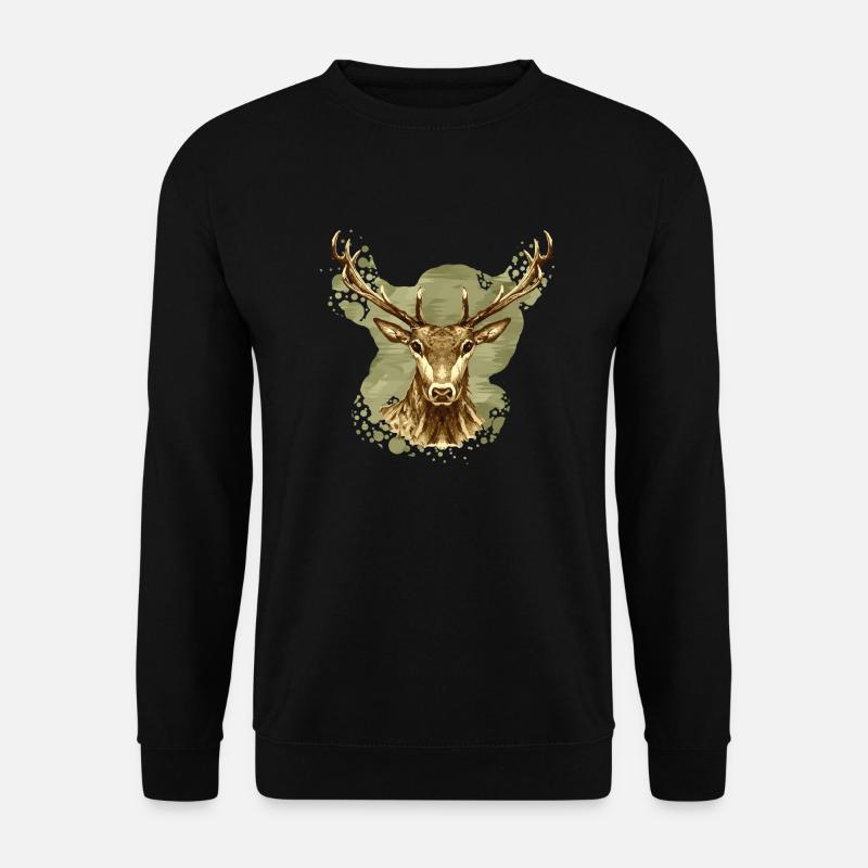 Hirsch - Unisex Pullover - Schwarz