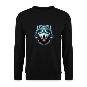 wolf - Unisex Sweatshirt - black - Front - Alina (178cm) & Michal (187cm)
