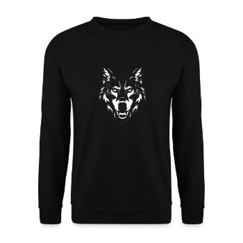 Wolf - Unisex Pullover - Schwarz - Vorne - Alina (178cm) & Michal (187cm)