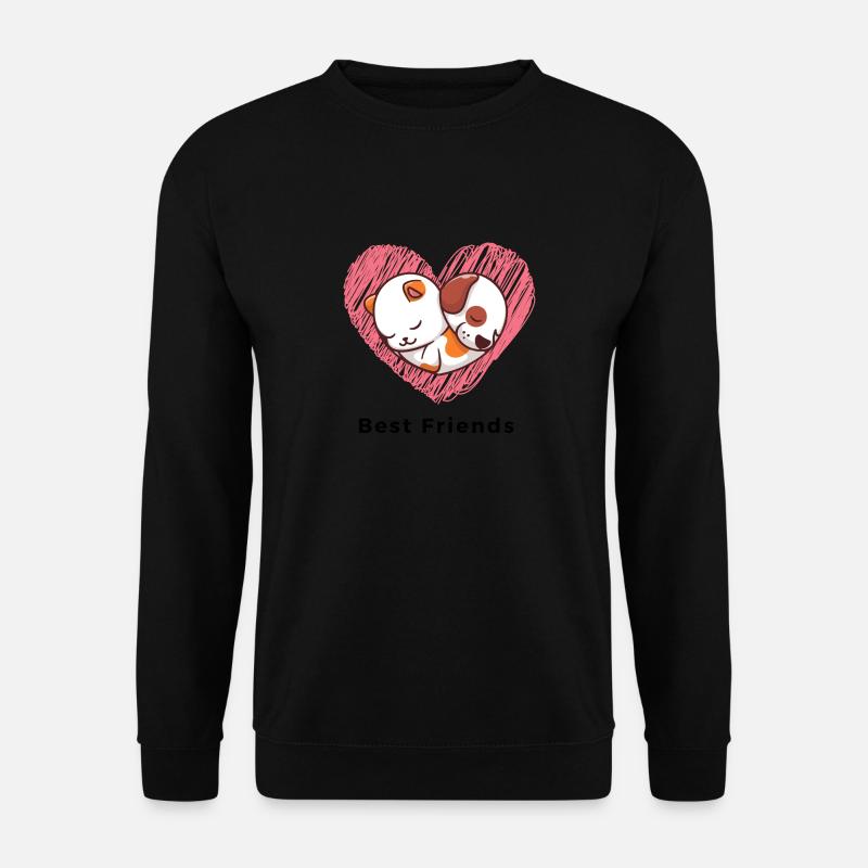 Dog Cat Logo - Unisex Pullover - Schwarz