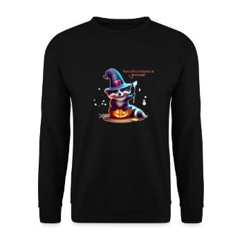 Mignon raton laveur sur citrouille - Halloween - Sweat-shirt Unisexe - noir - Devant - Alina (178cm) & Michal (187cm)