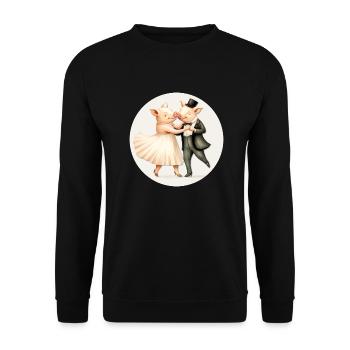 Deux cochons dansent - Sweat-shirt Unisexe - noir - Devant - Alina (178cm) & Michal (187cm)