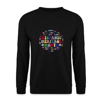 Hispanic Heritage Month Latino Countries Names - Unisex Sweatshirt - black - Front - Alina (178cm) & Michal (187cm)
