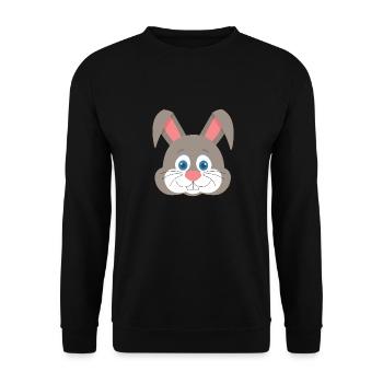 Cute bunny face - Unisex Sweatshirt - black - Front - Alina (178cm) & Michal (187cm)