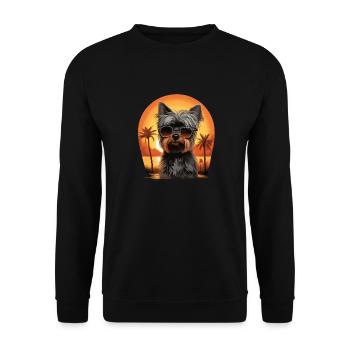 Yorkshire Terrier - Unisex Pullover - Schwarz - Vorne - Alina (178cm) & Michal (187cm)