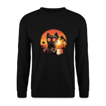 Yorkshire Terrier mit Sonnenbrille - Unisex Pullover - Schwarz - Vorne - Alina (178cm) & Michal (187cm)
