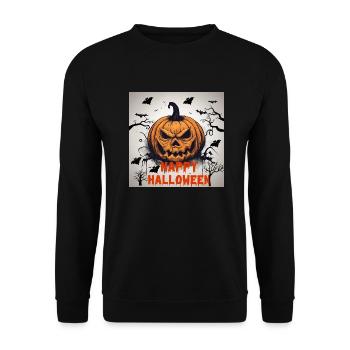 happy halloween - Unisex Pullover - Schwarz - Vorne - Alina (178cm) & Michal (187cm)