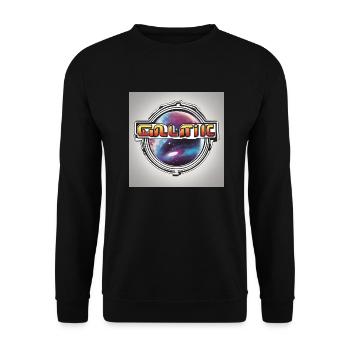 70er tshirt design galactic - Unisex Pullover - Schwarz - Vorne - Alina (178cm) & Michal (187cm)