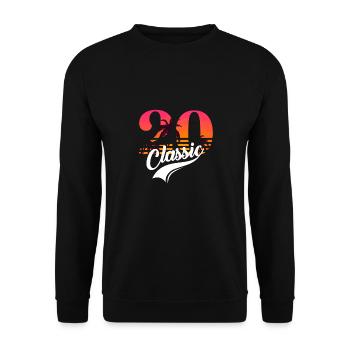 Jahrgang 1920-20-jähriges Jubiläum - Unisex Pullover - Schwarz - Vorne - Alina (178cm) & Michal (187cm)